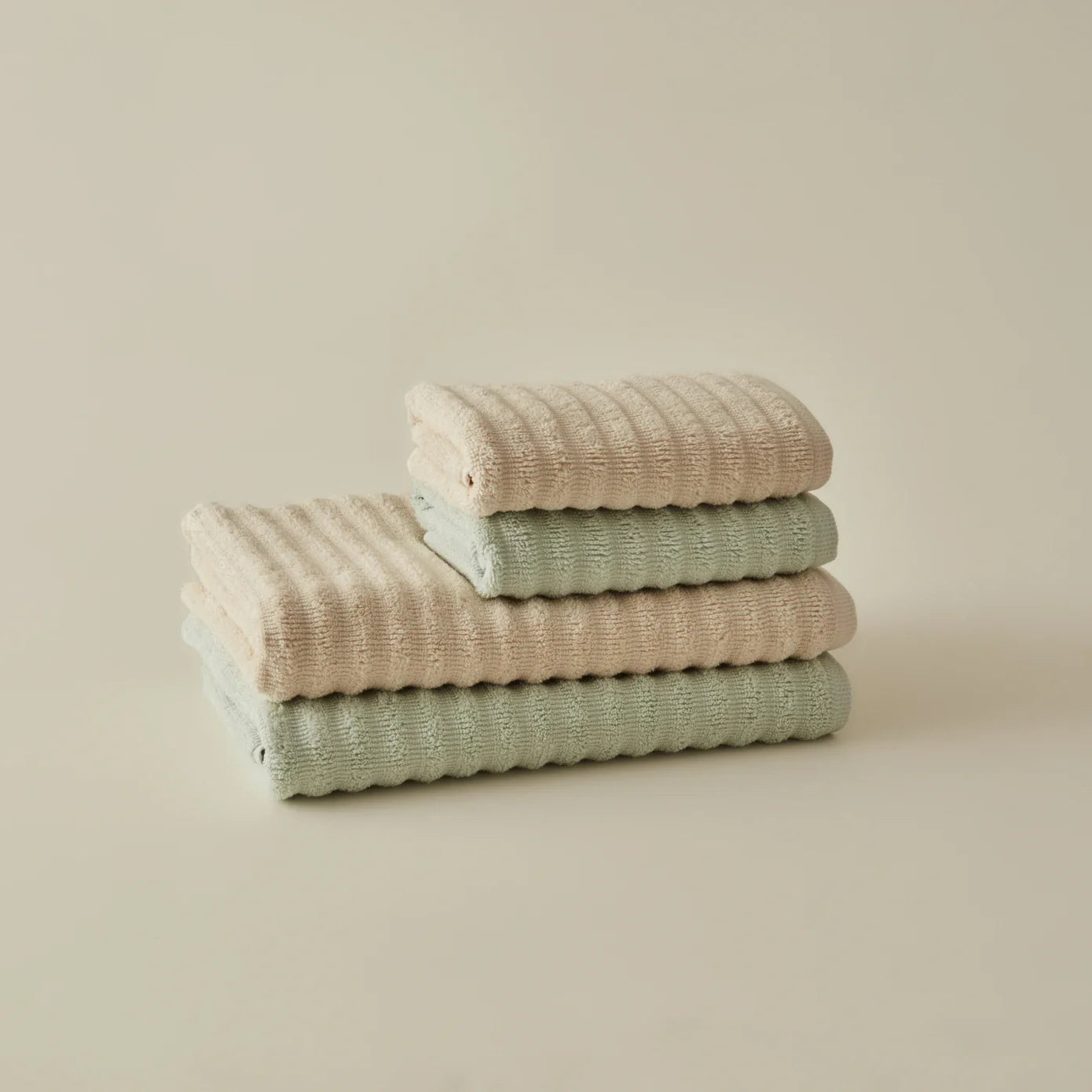 Karaca Home Morina 4-teiliges Handtuch-Set, Mint-Beige