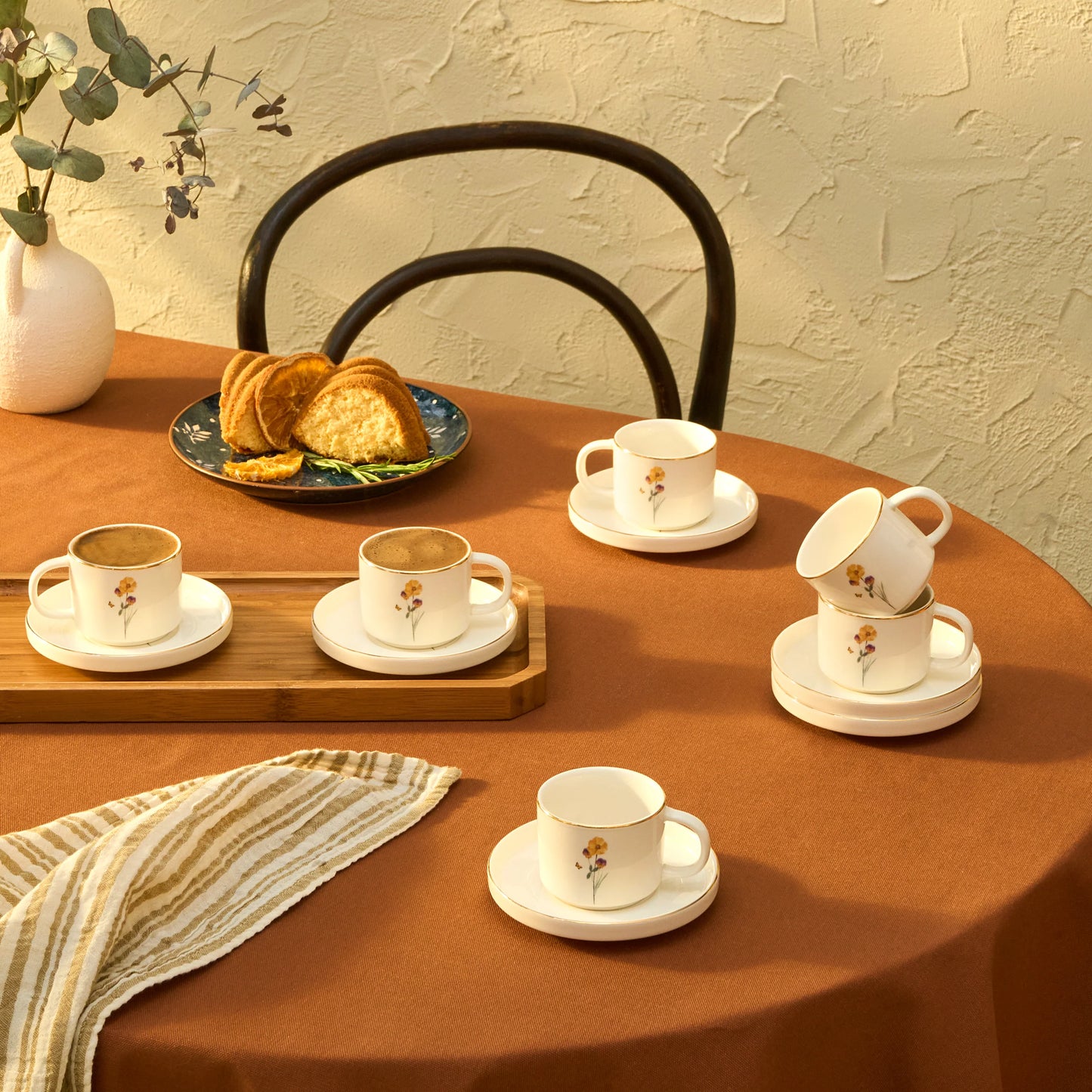 Karaca Valencia 6 Person Kaffee Tasse Set 90 Ml