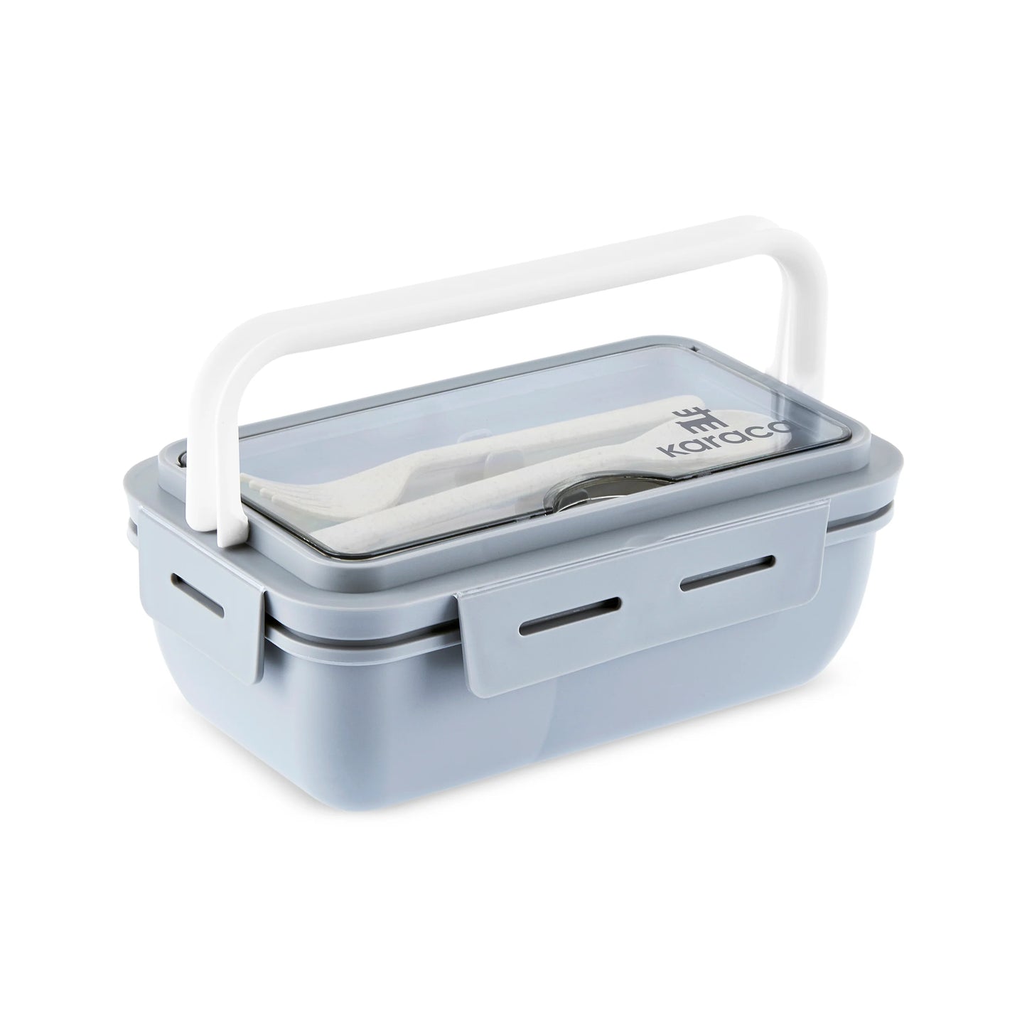 Karaca Fusca Lunchbox mit Gabel und Löffel Grau