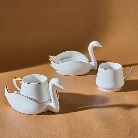 Karaca Schwan Kaffeetassen-Set für 6 Personen
