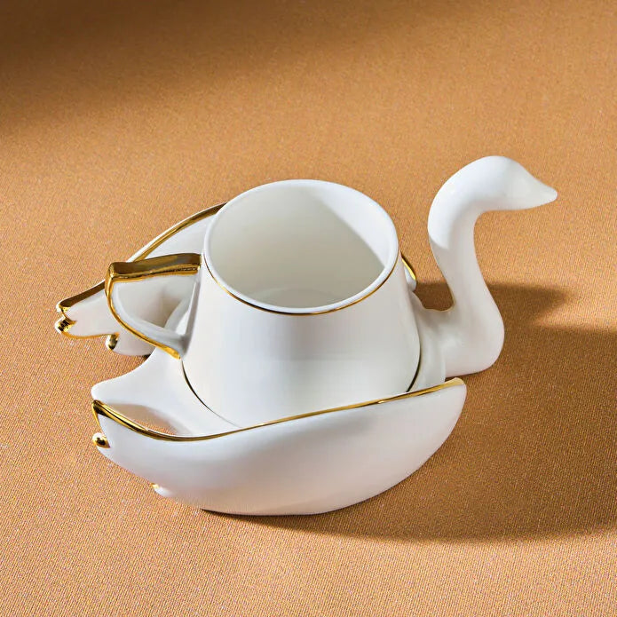 Karaca Schwan Kaffeetassen-Set für 6 Personen