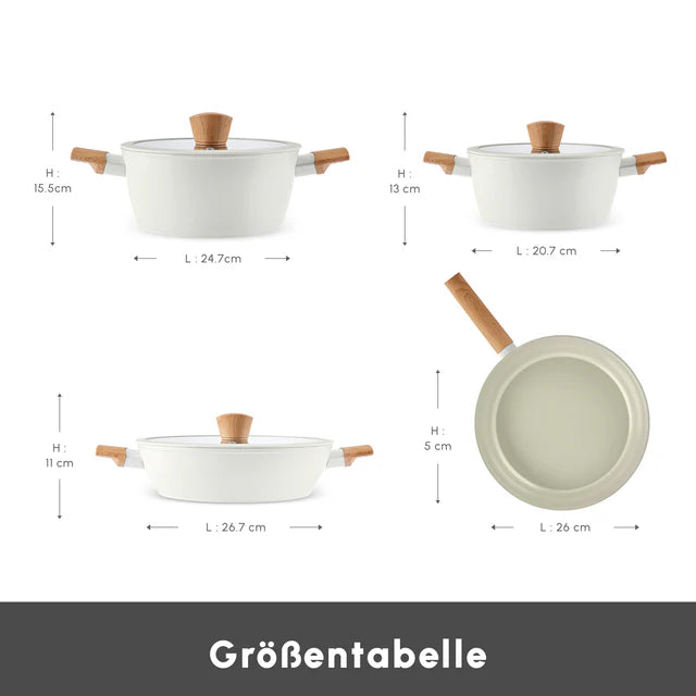 Karaca Swiss Crystal Almond Cream Kochtopfset, 7tlg