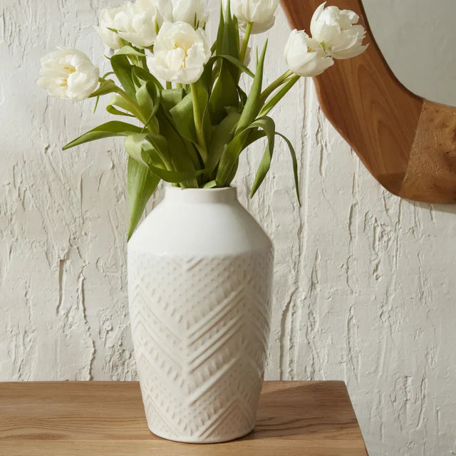 Karaca Home Angel Vaso 14.7x14.7x25.5 cm, White