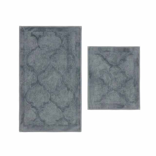 Karaca Home Katy Badezimmer-Matten-Set, Grau, 2tlg