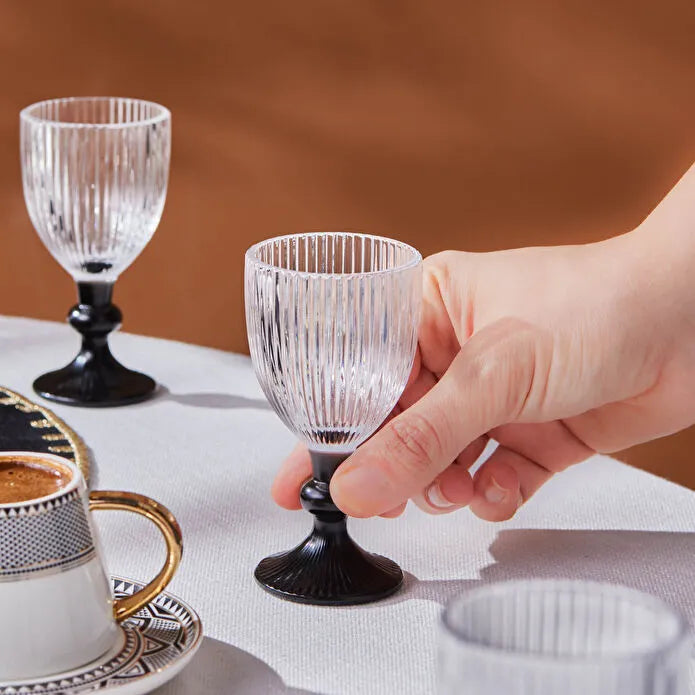 Karaca Rocco 6-teiliges Kaffebeilagengläser, schwarz