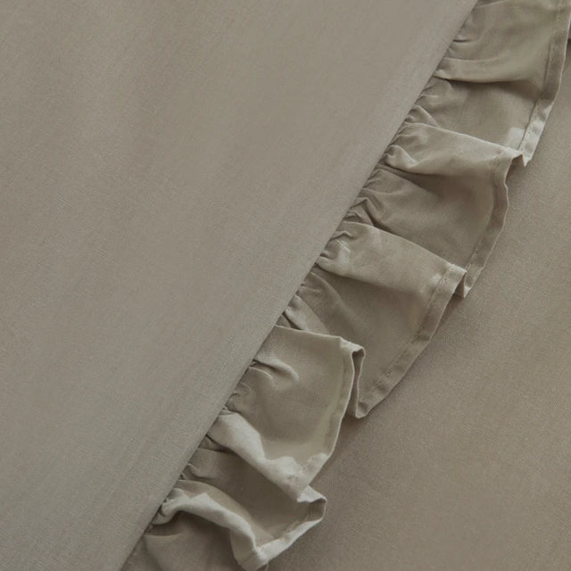 Karaca Home Pure Ruffle 100% Baumwolle King Size Bettwäsche Set Salbei
