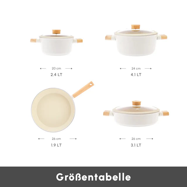 Karaca Swiss Crystal Woody Kochgeschirr-Set, 7 Teilig