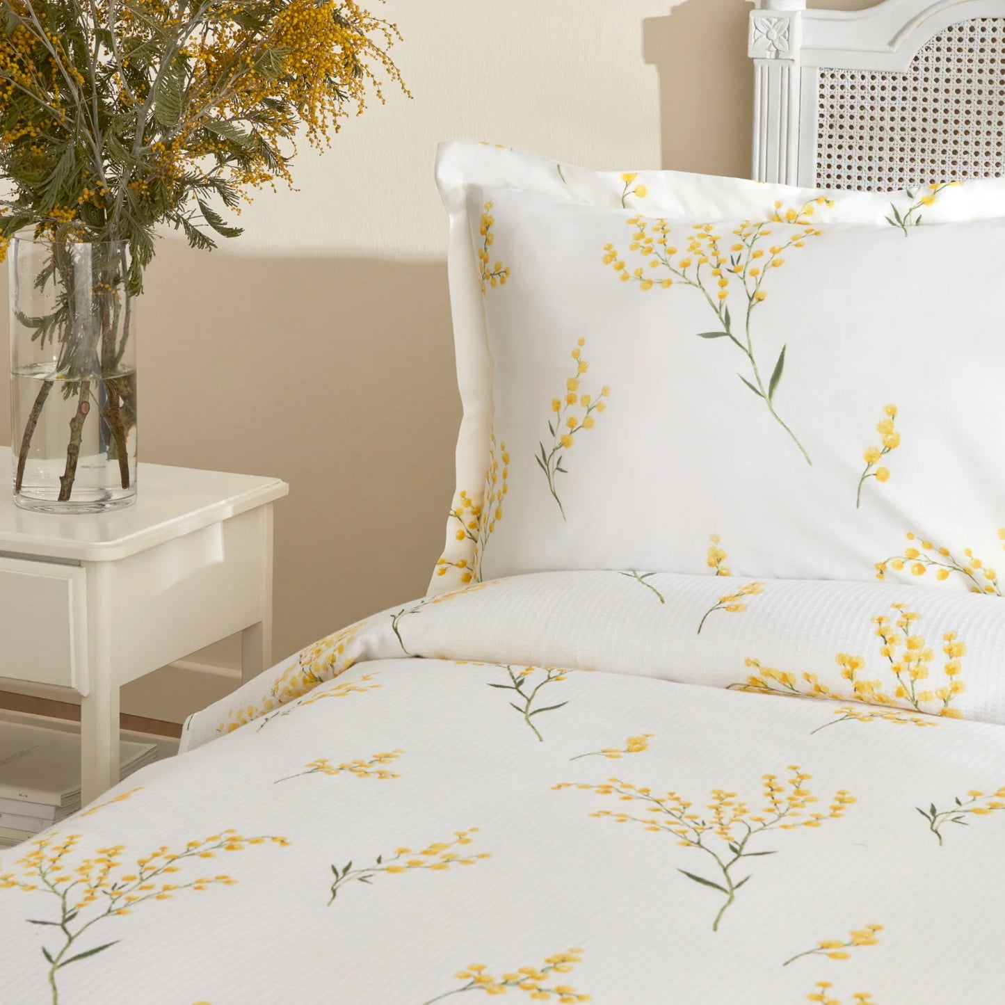 Karaca Loretta 100% Baumwolle Doppelbett-Piké-Set, Gelb