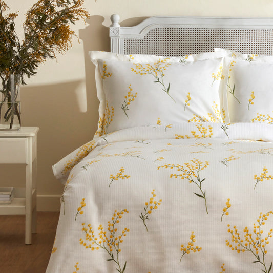 Karaca Loretta 100% Baumwolle Doppelbett-Piké-Set, Gelb
