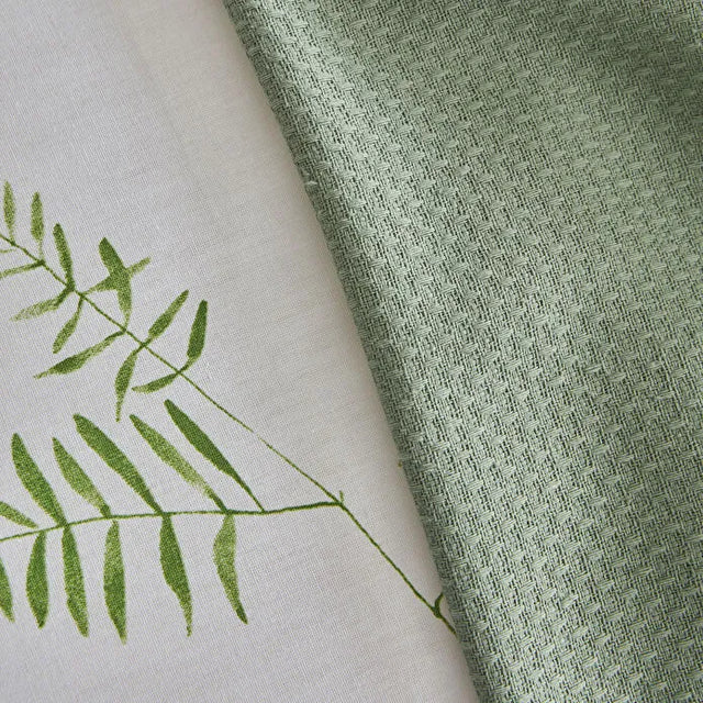 Karaca Herbal Bettwäsche-Set aus 100 % Baumwolle mit Tagesdecke, Doppelbett, Grün
