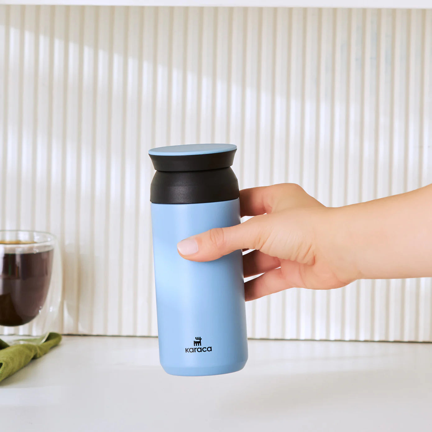 Karaca Rainbow Steel Auslaufsichere Thermoskanne 350 ml, Blau