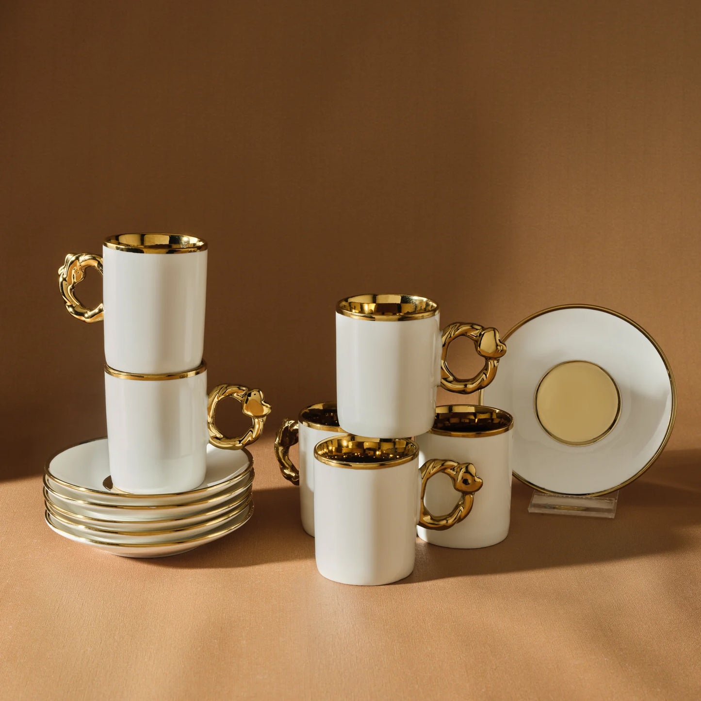 Karaca Herzförmiges Kaffeetassen-Set für 6 Personen – 80 ml