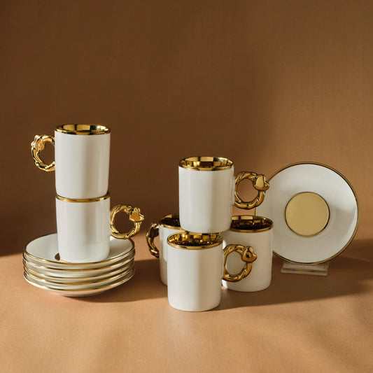 Karaca Herzförmiges Kaffeetassen-Set für 6 Personen – 80 ml