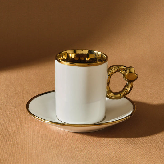 Karaca Herzförmiges Kaffeetassen-Set für 6 Personen – 80 ml