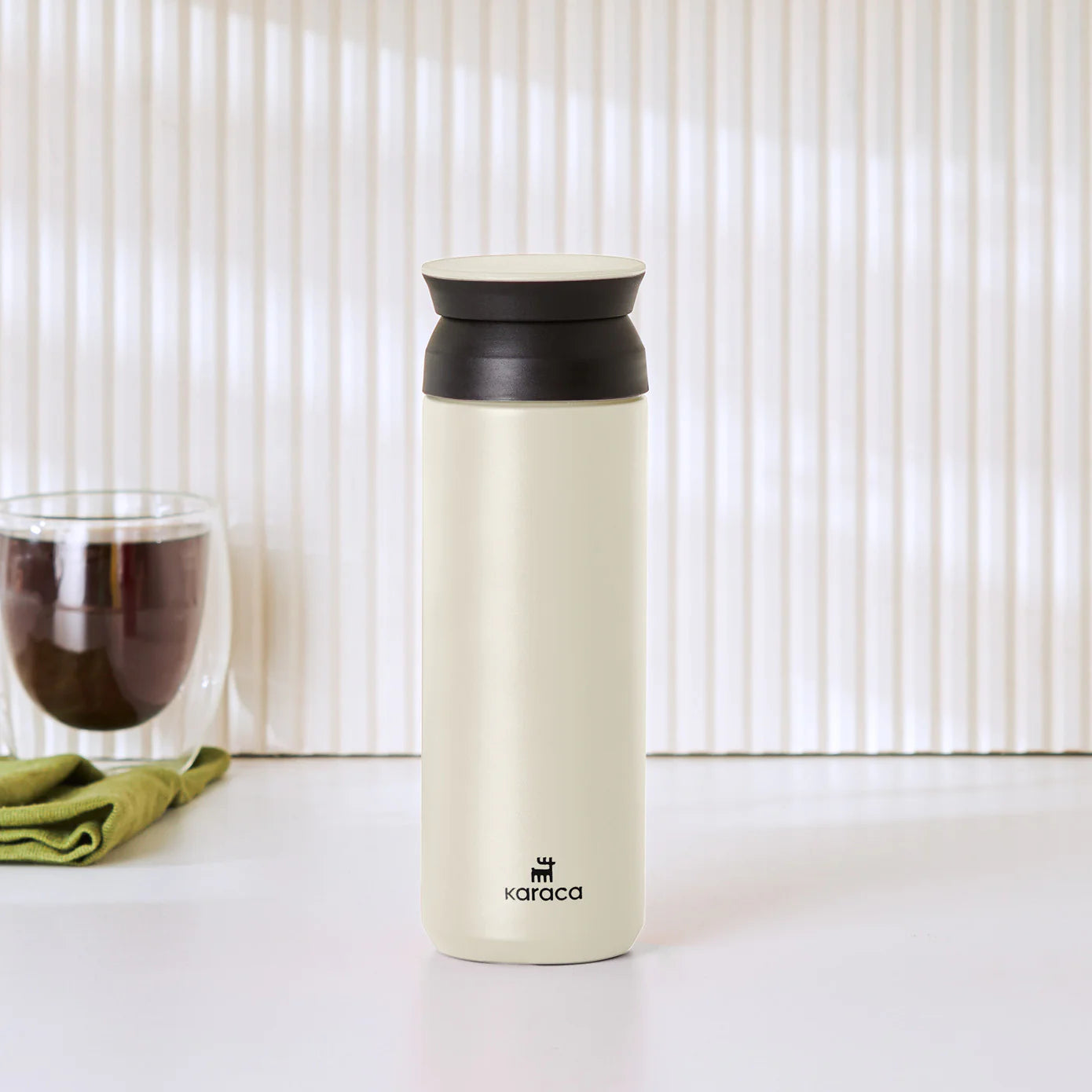 Karaca Rainbow Steel Auslaufsichere Thermoskanne 500 ml, creme