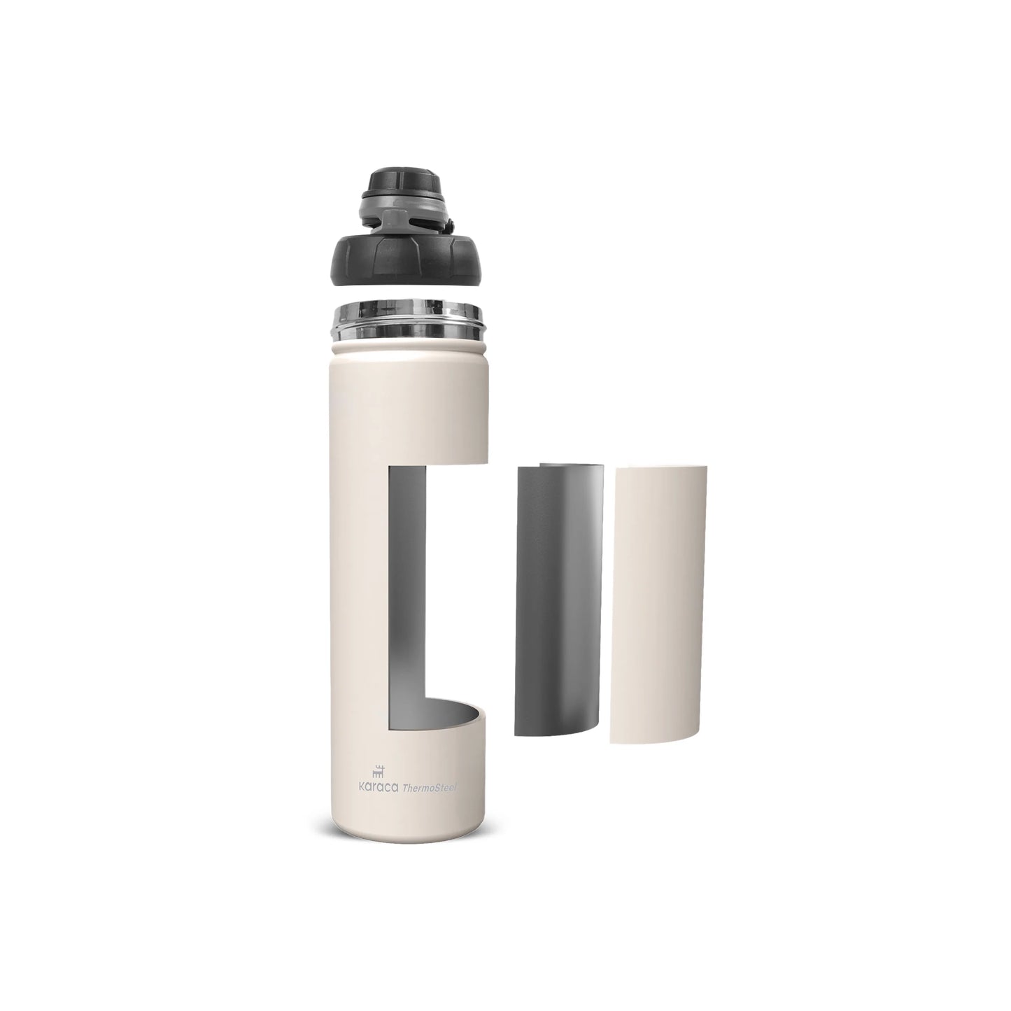 Karaca Thermosteel Earth Auslaufsicherer Edelstahl-Thermos 680 ml Beige