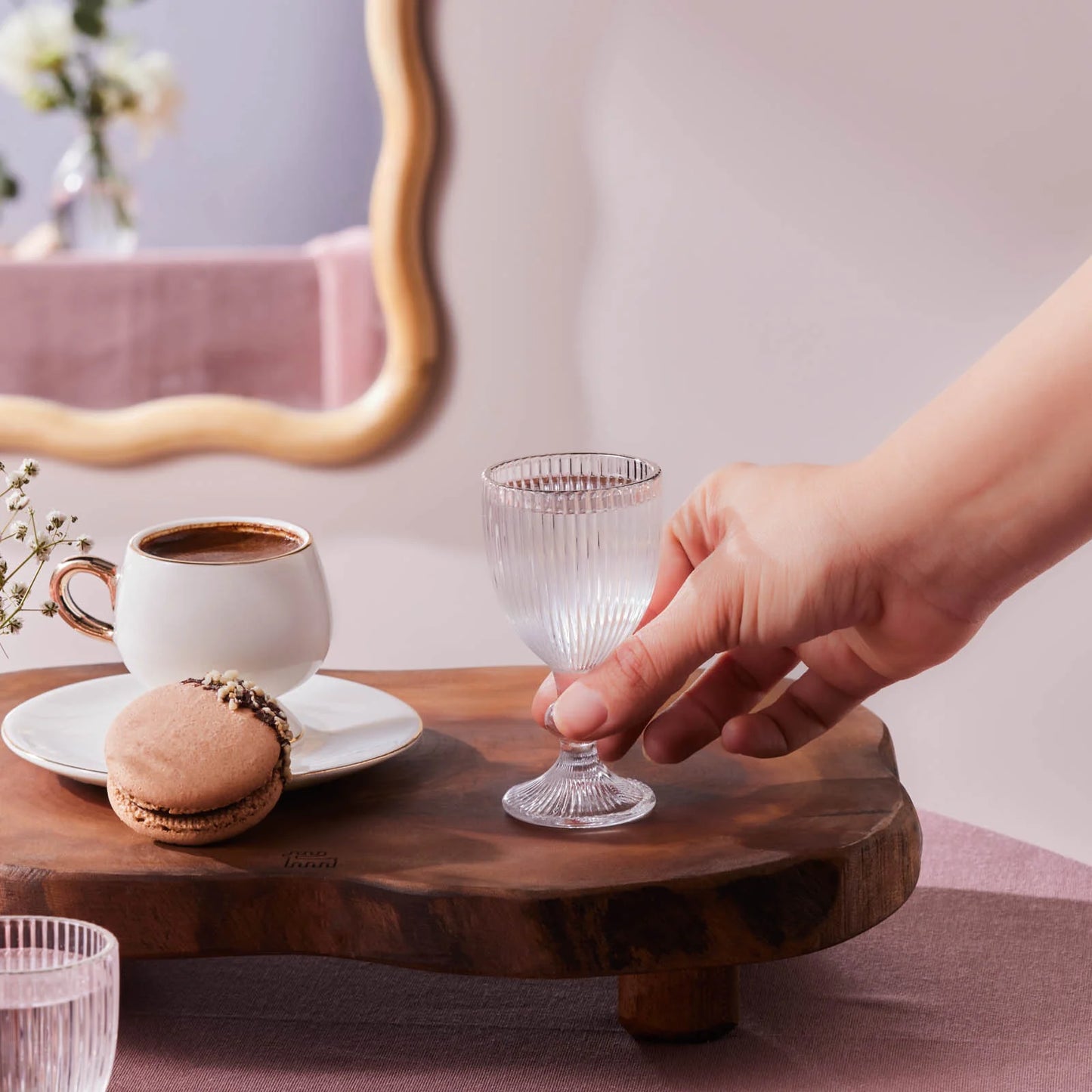 Karaca Rocco 6-teiliges Kaffeebeilagengläser, Platin