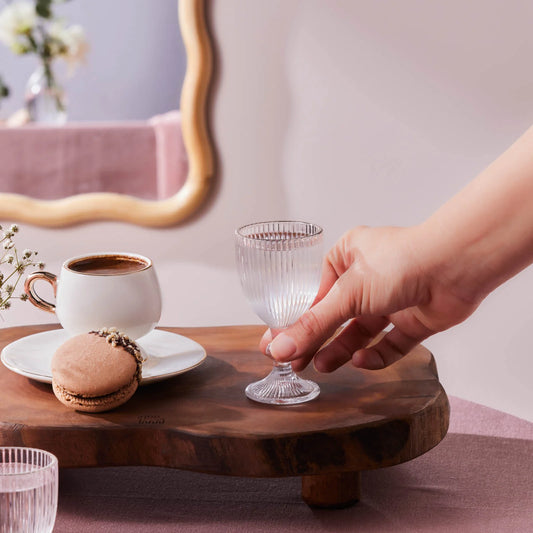 Karaca Rocco 6-teiliges Kaffeebeilagengläser, Platin