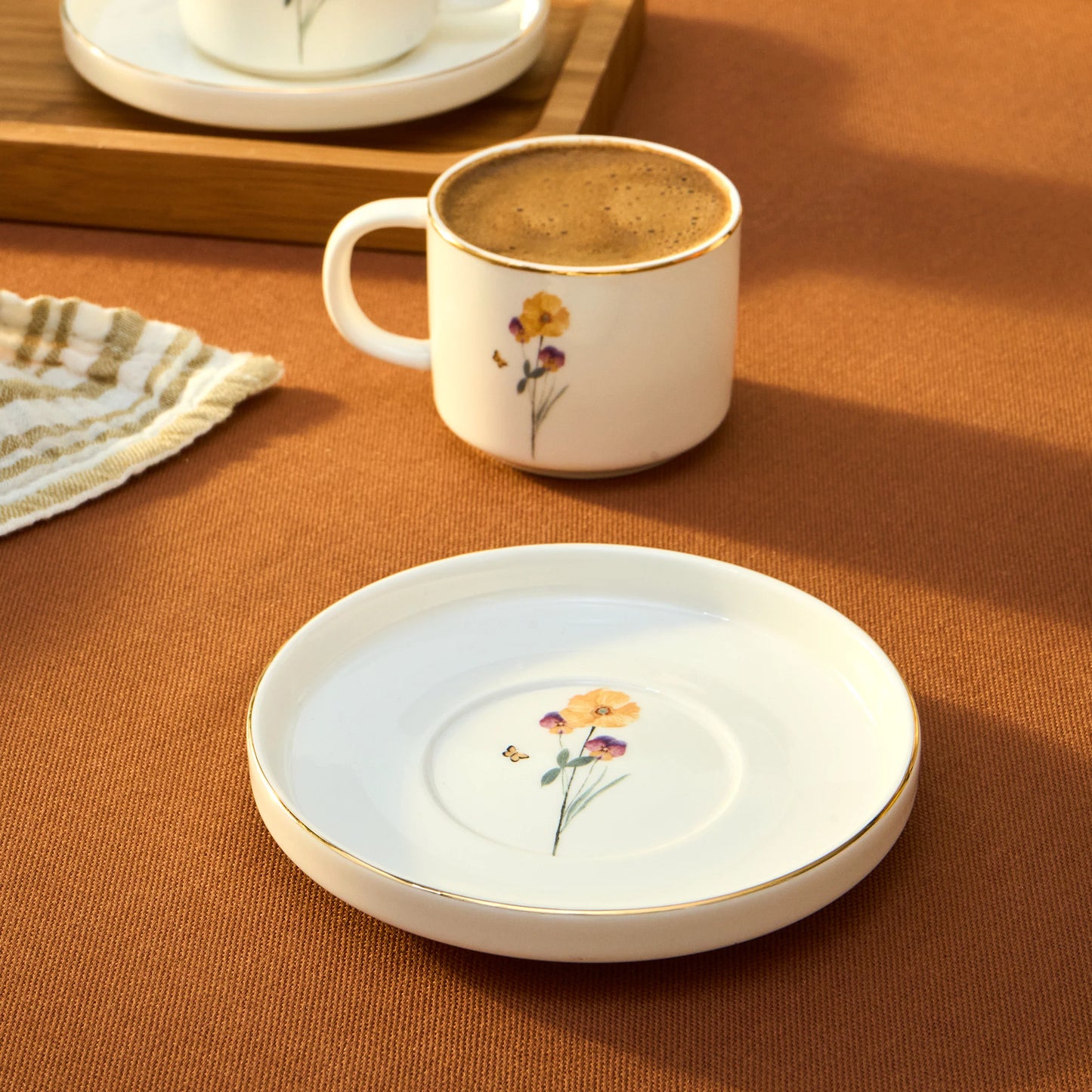 Karaca Valencia 6 Person Kaffee Tasse Set 90 Ml