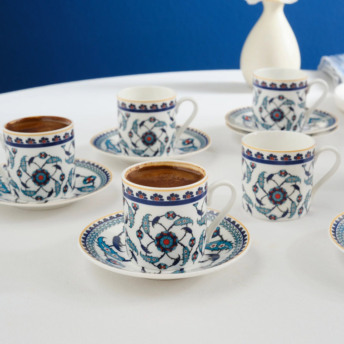 Karaca Rumi Kaffeetassenset für 6 Personen, 80 ml