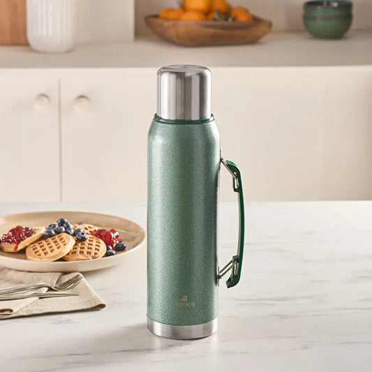 Karaca Stansteel Auslaufsicherer Edelstahl-Thermos 1,3 L Grün