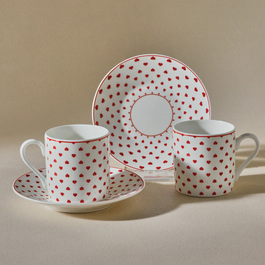 Karaca Sweet Love für 2 Personen Kaffeetasse, 90 ml