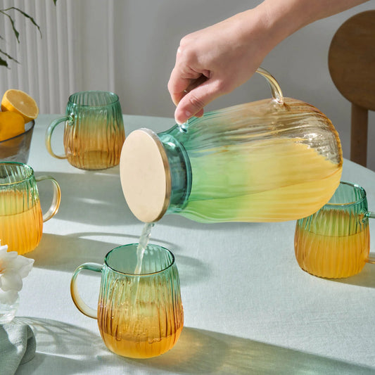 Karaca Jolie 7-teiliges Wasserset Gelb & Grün