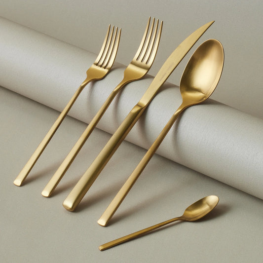 Karaca Tivoli Matte Gold 6-Personen 30-teiliges Besteckset