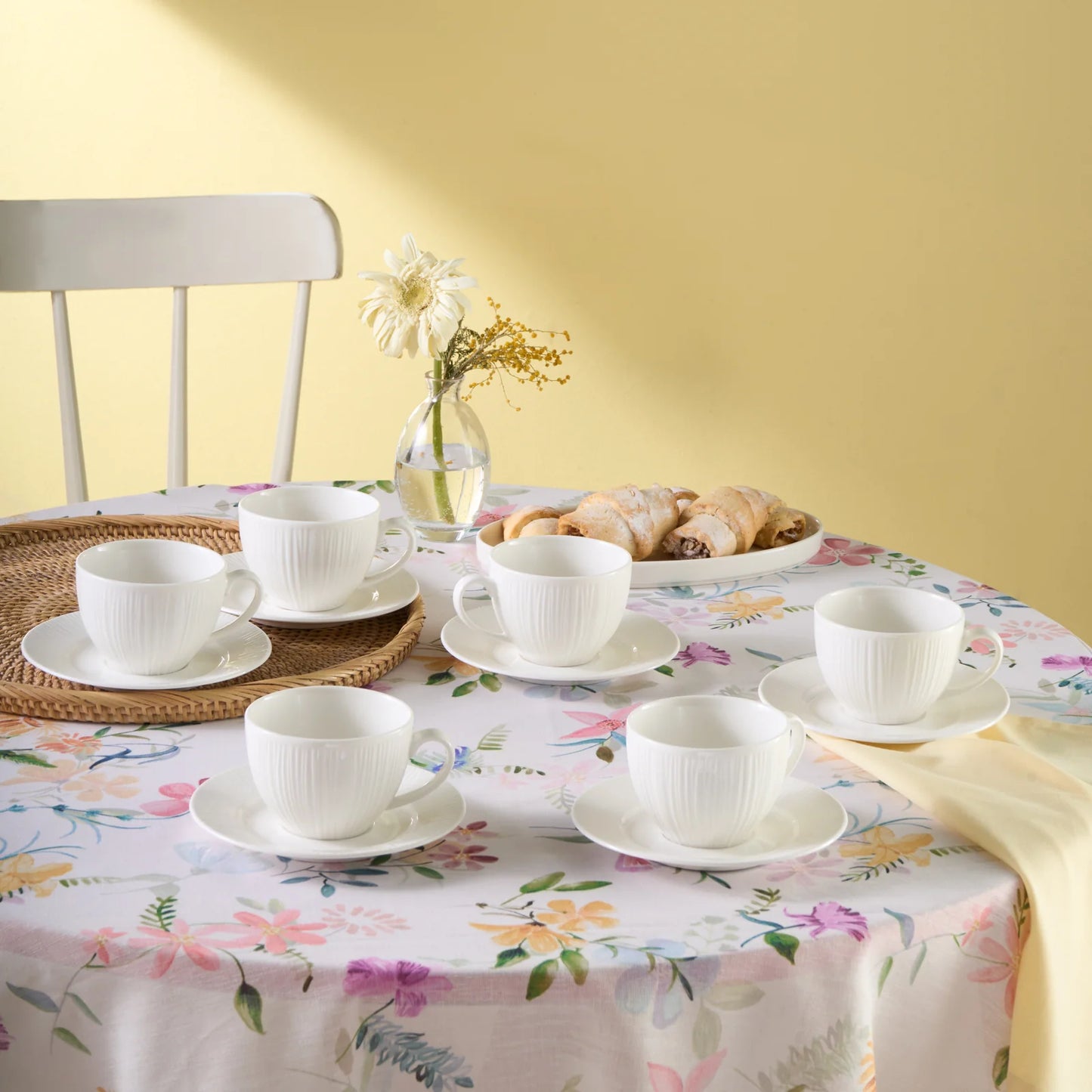 Karaca Anna Embossed Teetassen-Set für 6 Personen, 220 ml