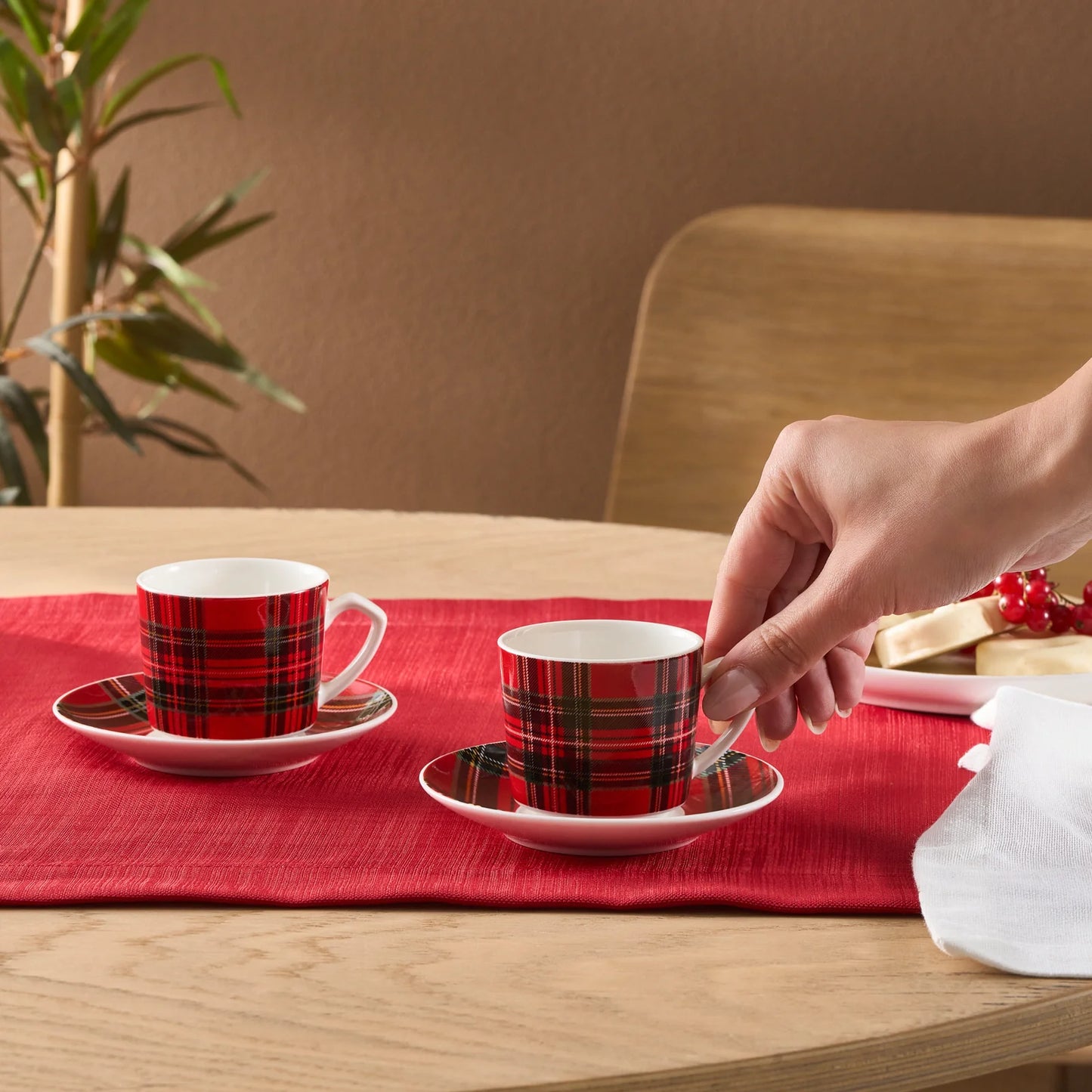 Karaca Ekose V2 Kaffeetassen-Set, 2 Personen, 80 ml