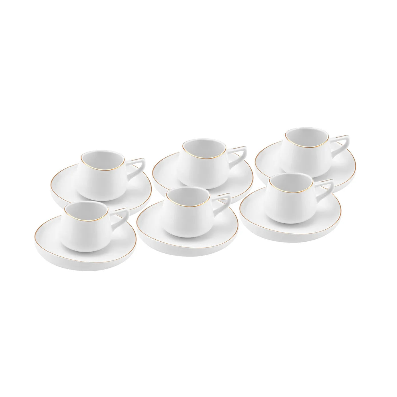 Karaca Hole Porzellan Mokkatassen Set für 6 Personen 90ml