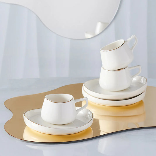Karaca Hole Porzellan Mokkatassen Set für 6 Personen 90ml