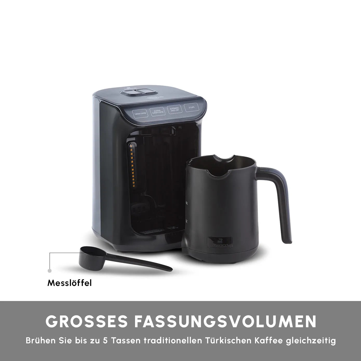 Karaca Hatır Kaffeemaschine mit Röstfunktion Anthrazit, 535W