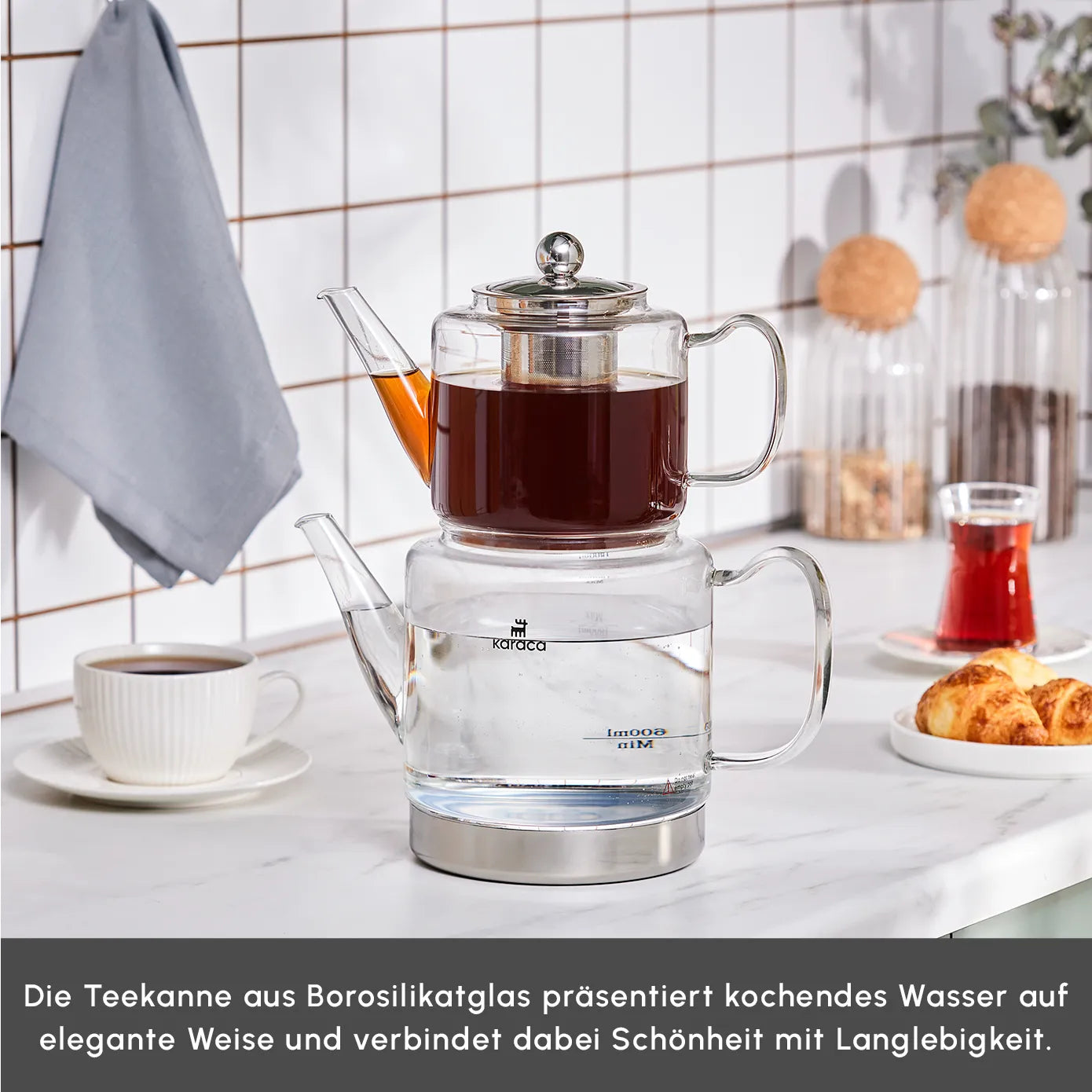 Karaca Dora Glas-Teekanne XL