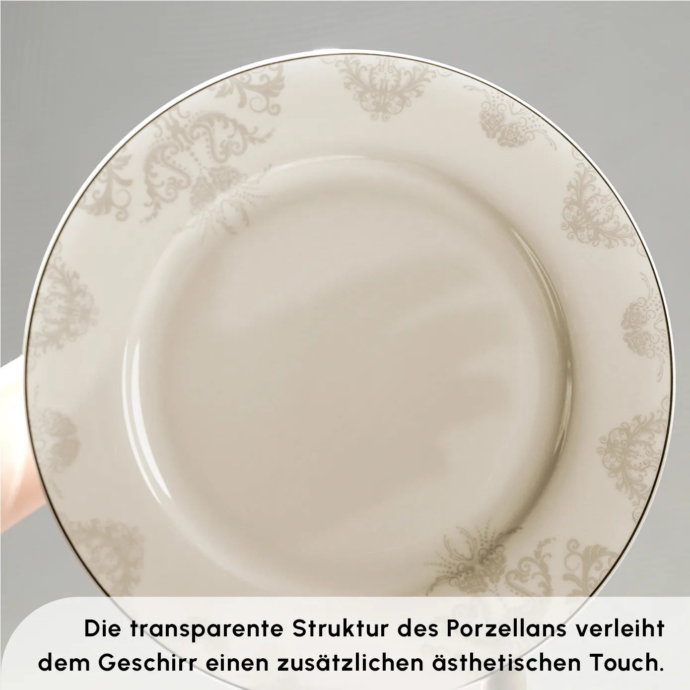 Karaca Elegance Bone Siena 53-Teiliges 12-Personen Geschirrsett Gold
