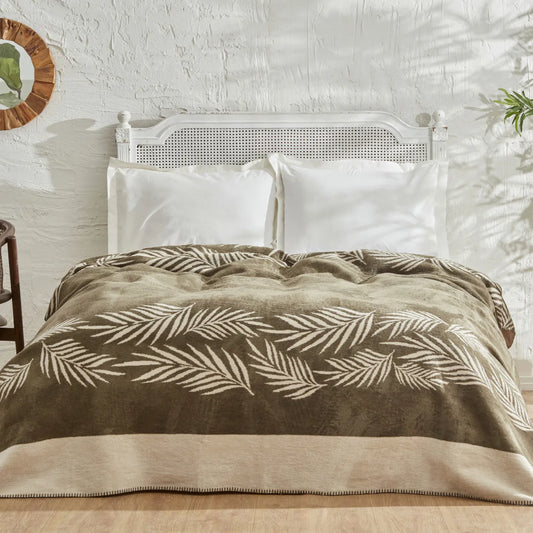 Karaca Home Leaf Baumwolldecke, 200x220cm