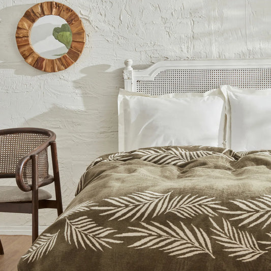 Karaca Home Leaf Baumwolldecke, 200x220cm