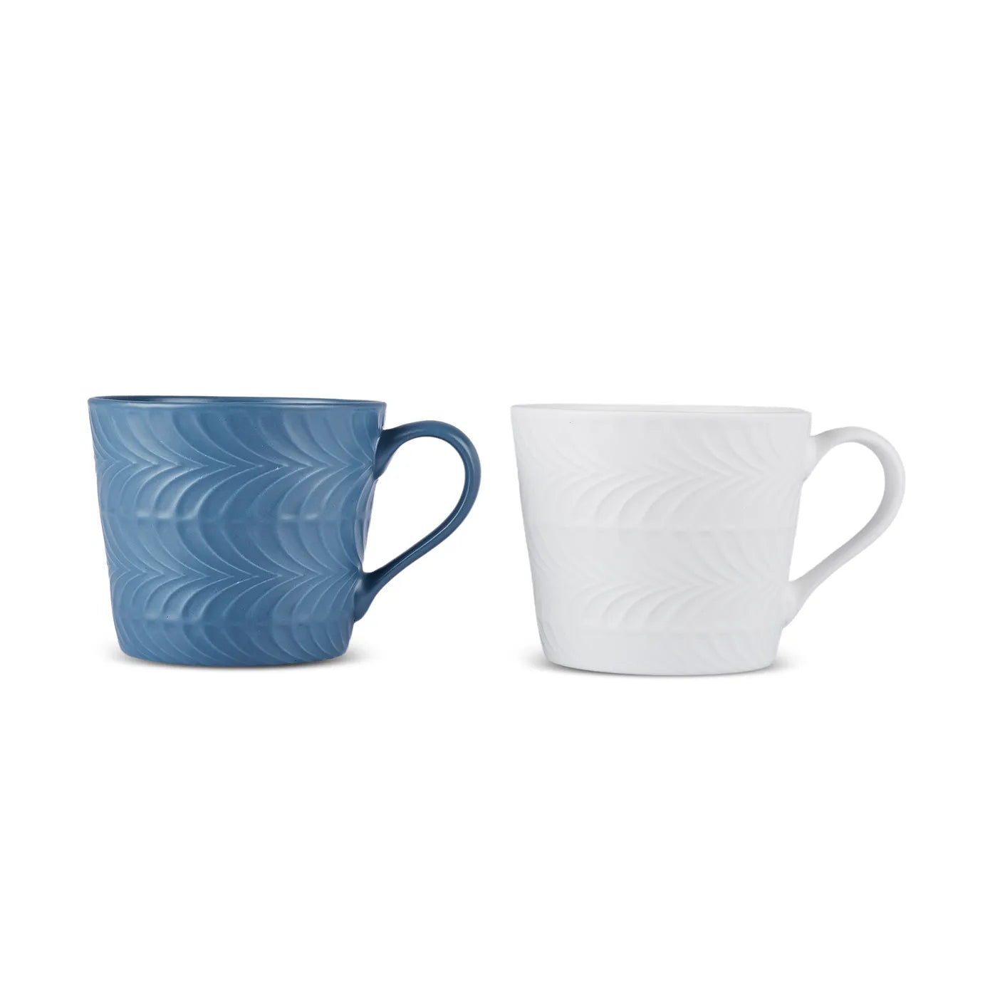 Karaca Lily Blau & Weiß Embos Set 320 ML