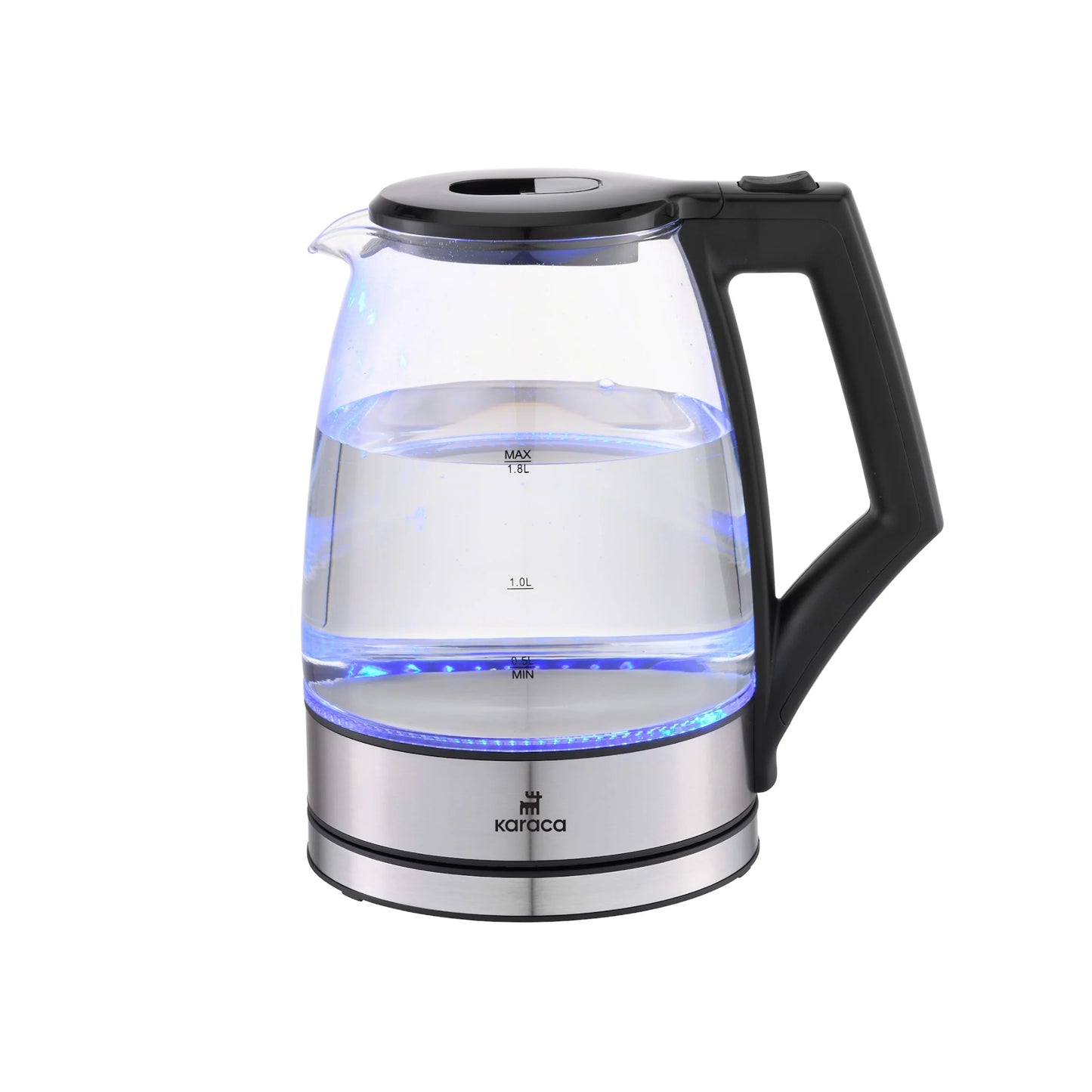 Karaca Glacia Glas Wasserkocher, 2200W, 1,8L, Transparent