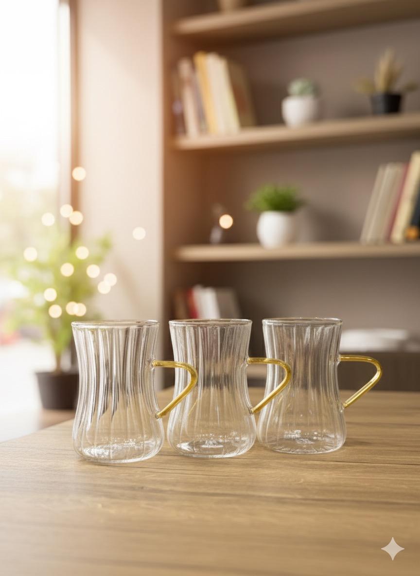 Mulex Style Tee-Gläser Gold 6er Set 200 ml