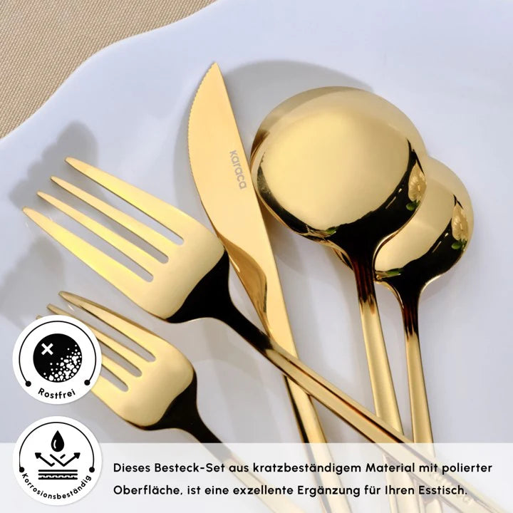 Karaca Orion Shiny Gold 6-Personen 30-teiliges Besteckset