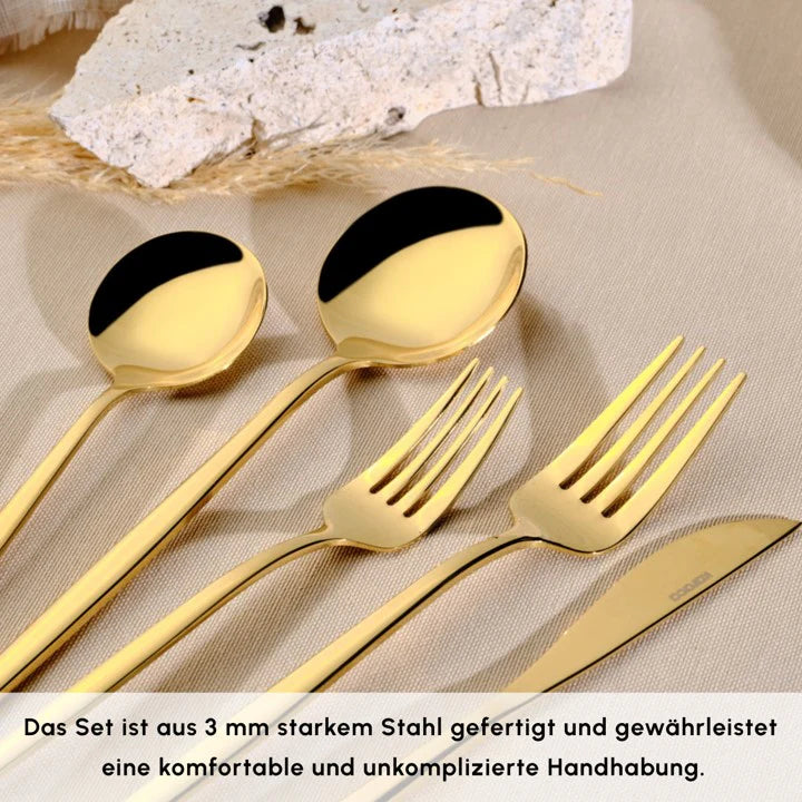 Karaca Orion Shiny Gold 6-Personen 30-teiliges Besteckset