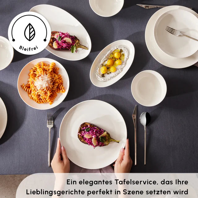 Karaca Forever Bone Allure Geschirrset für 12 Personen, 41-tlg