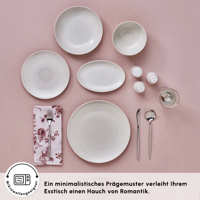 Karaca Forever Bone Artiste Geschirrset für 12 Personen, 53-tlg
