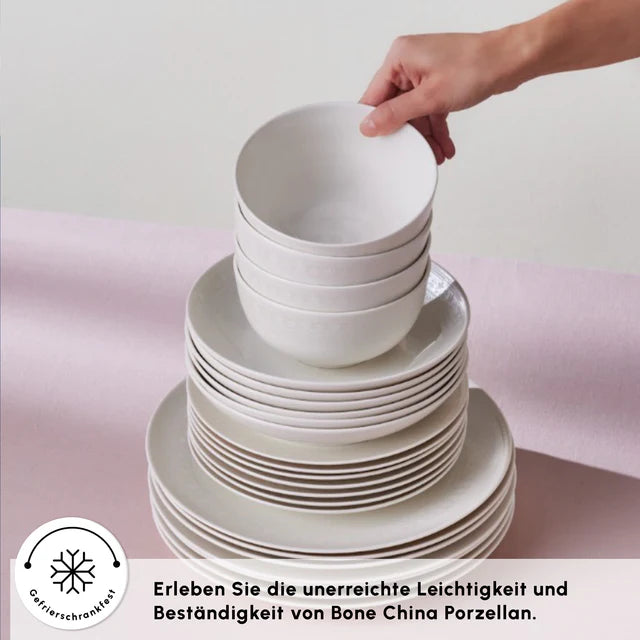 Karaca Forever Bone Artiste Geschirrset für 12 Personen, 53-tlg