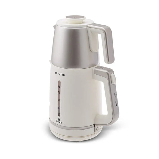 Karaca Berry Tea XL 2in1 Teekocher mit Stahleinsatz und Wasserkocher, Mulberry, 1700W