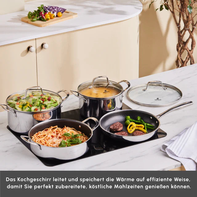 Karaca Ceramica Steel 3Ply Edelstahl-Kochgeschirr-Set