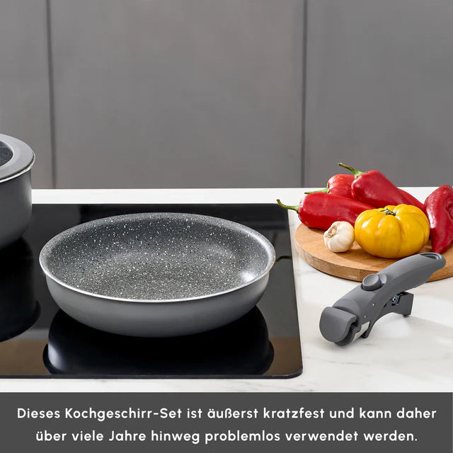 Karaca Comfort 6-teiliges Kochgeschirr-Set mit abnehmbaren Griffen