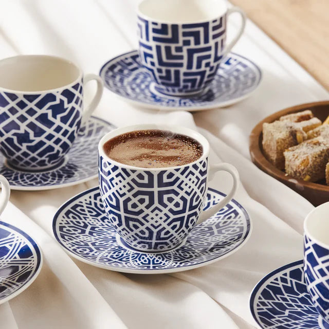 Karaca Doris Kaffeetassen-Set, 6 Personen, 90 ml