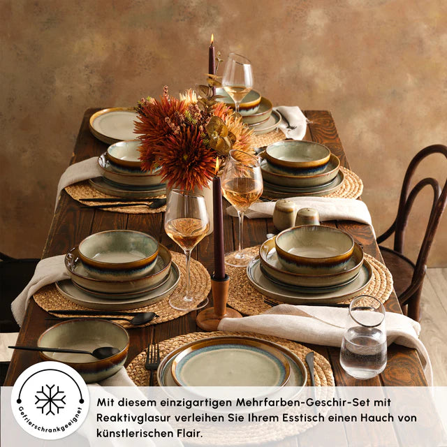 Karaca Earth Collection Earthy Reactive Geschirrset für 12-Personen, 52tlg